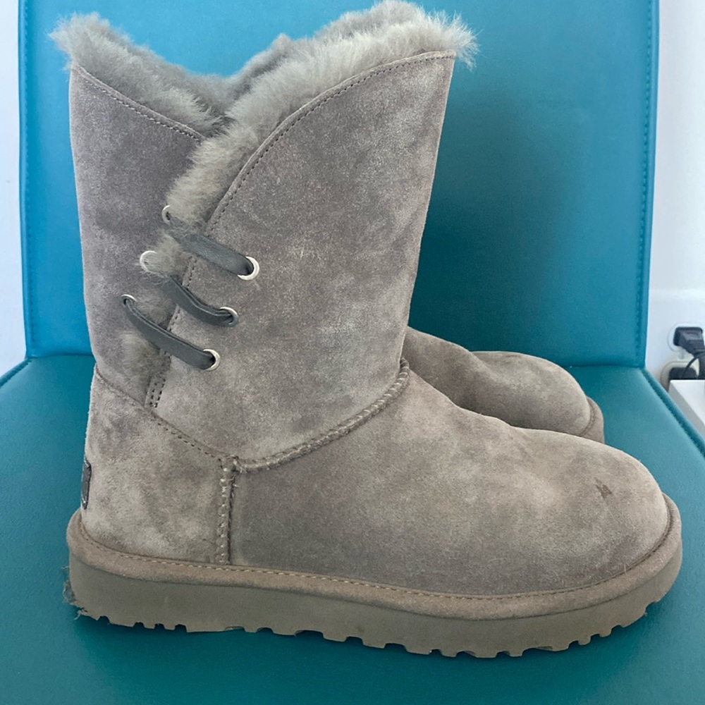 UGG Charcoal Constantine Ribbon-Accent Boot